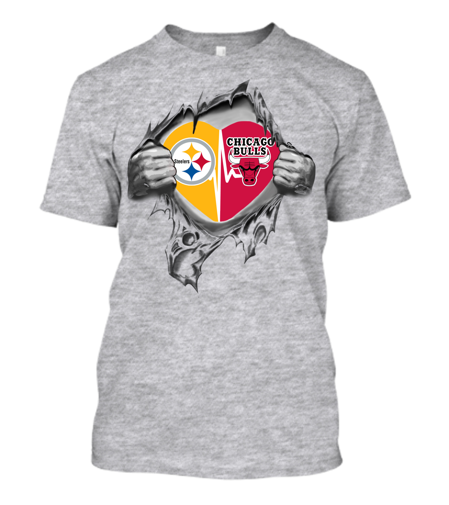 Steelers Chicago Bulls Heart T-Shirt