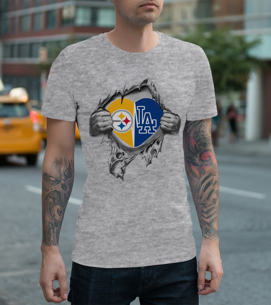 Steelers Dodgers Heart Breakthrough T-Shirt