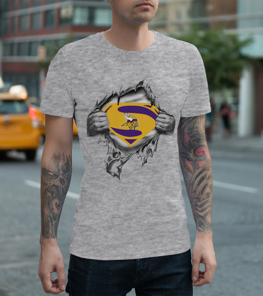 Minnesota Vikings Superman Logo Fan Gear T-Shirt