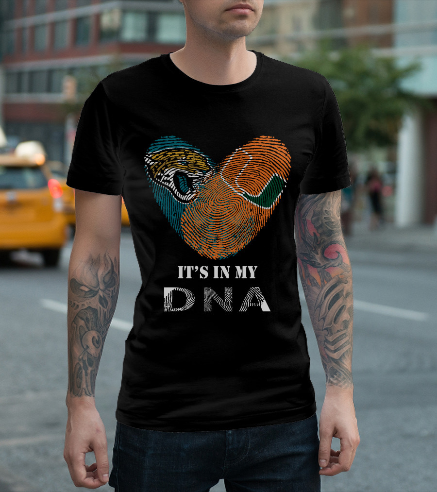 Jacksonville Jaguars Miami Hurricanes It's In My DNA T-Shirt