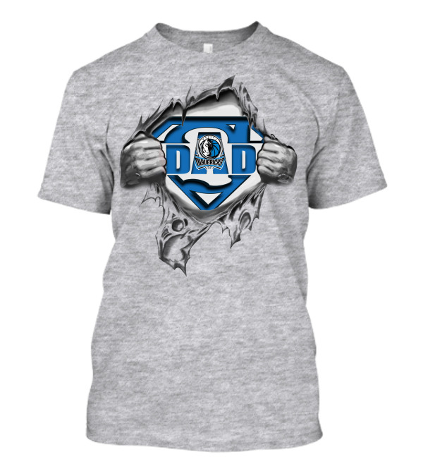 Dallas Mavericks Super Dad Logo With Superman Shield T-Shirt