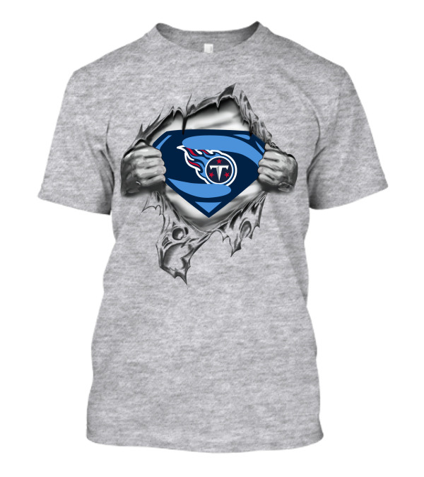 Tennessee Titans Super Logo Ripped Superman T-Shirt