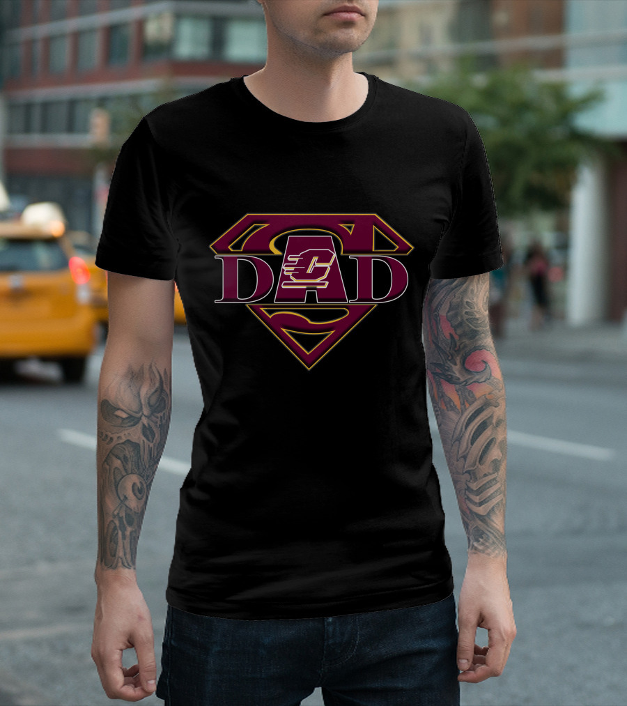 Central Michigan Chippewas Super Dad Logo Emblem T-Shirt
