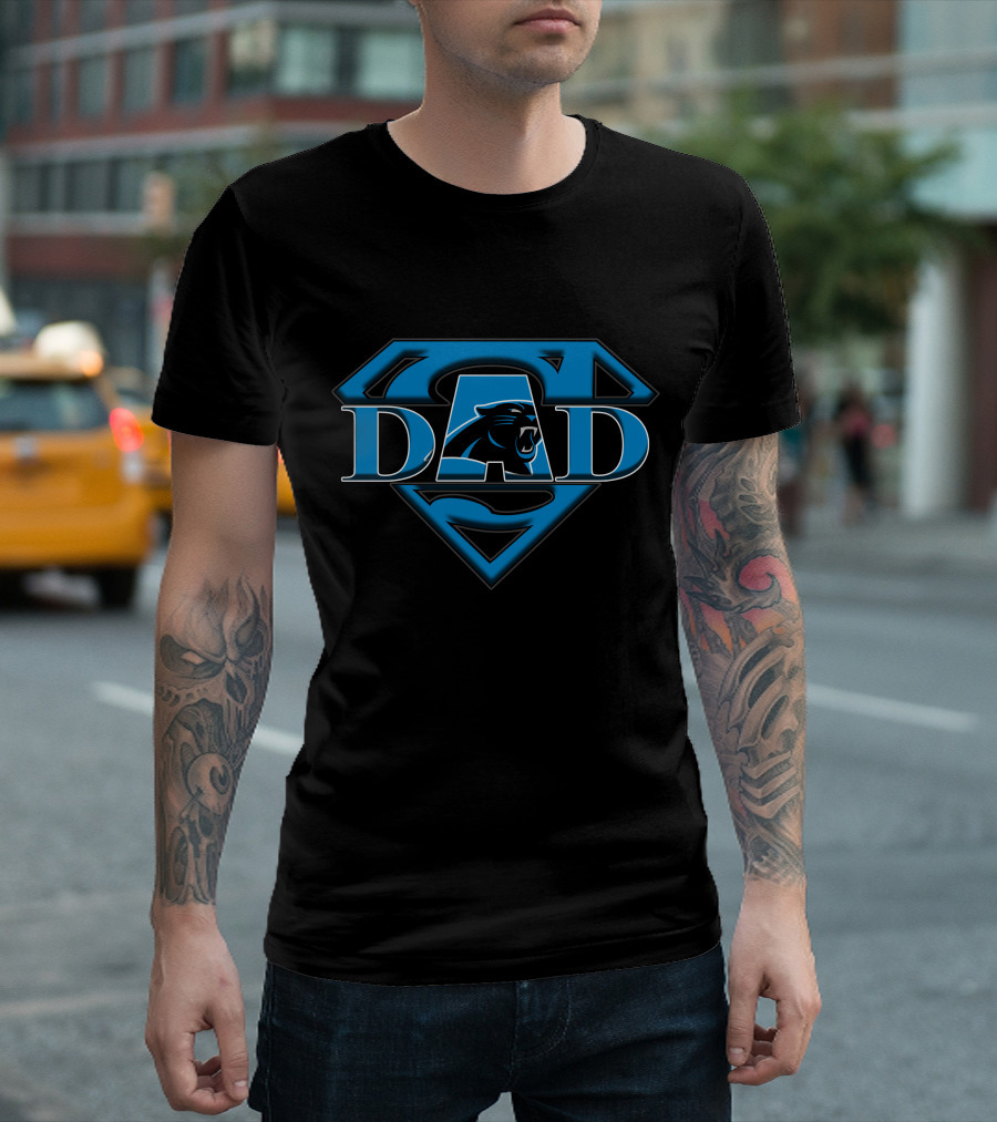Panthers Super Dad Logo Emblem with Blue Panther T-Shirt