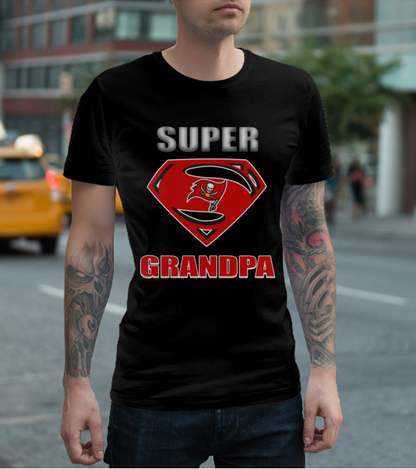 Super Grandpa Skull Flag Logo S Shield T-Shirt