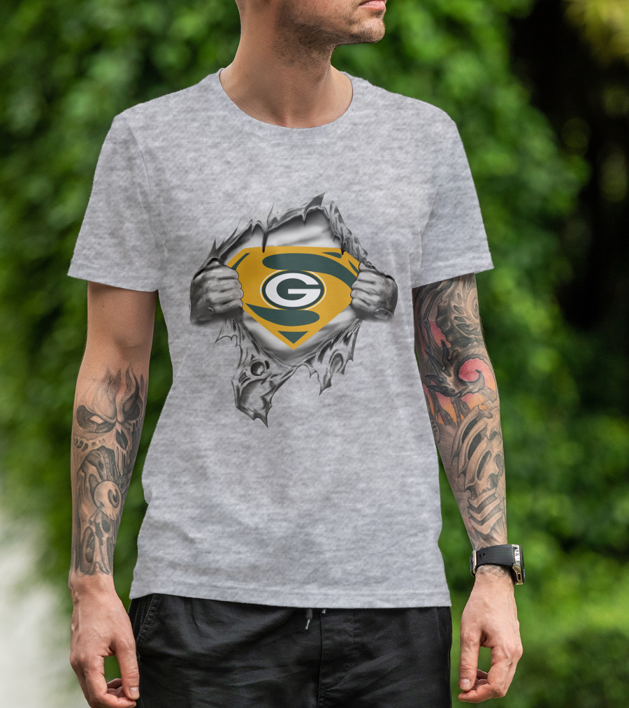 Packers Super Man Nfl Logo Integration T-Shirt