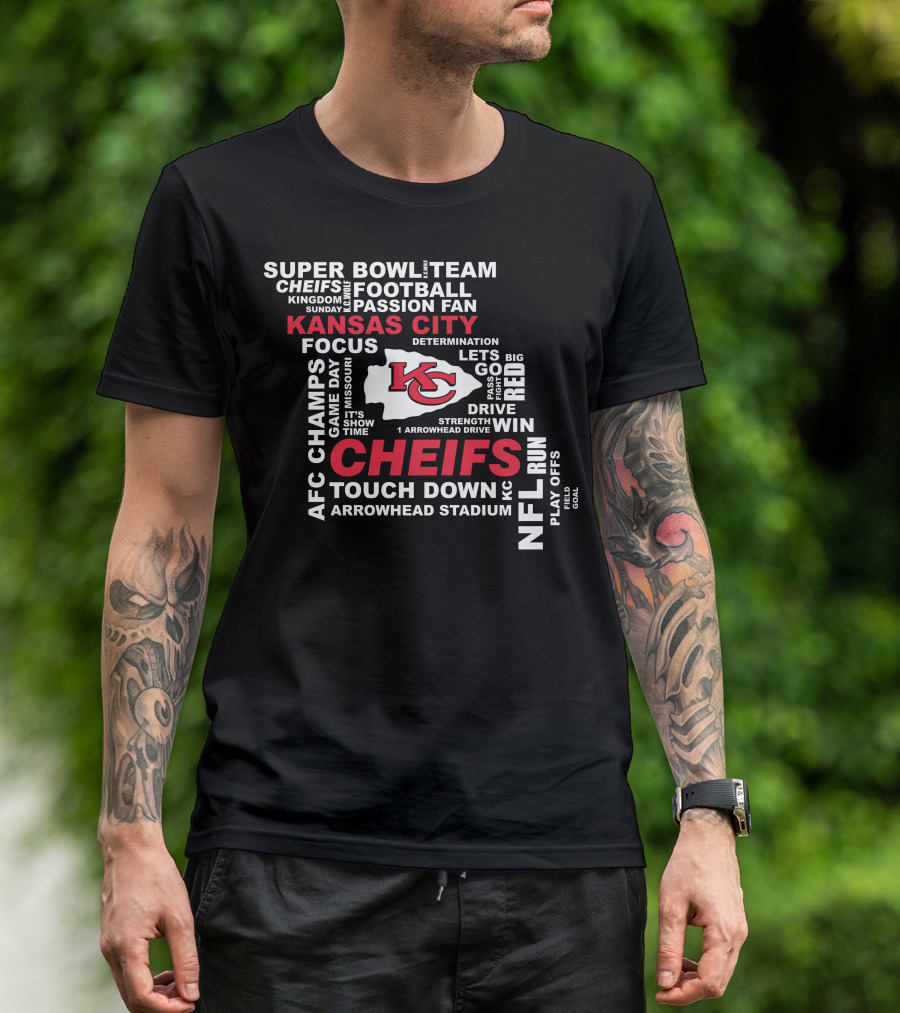 Kansas City Chiefs Super Bowl Afc Champs Nfl Team Football Touch Down Arrowhead Stadium T-Shirt