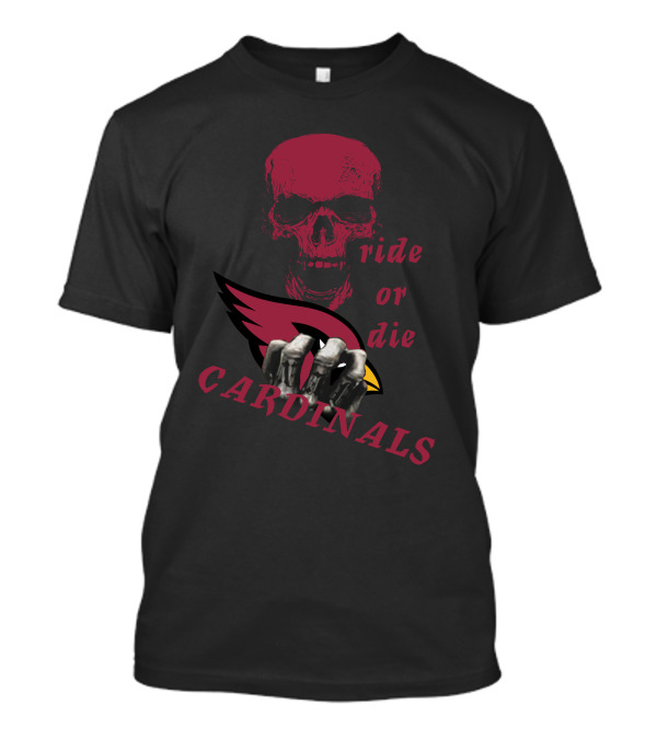 Cardinals Ride Or Die Skull Logo Fan Gear T-Shirt