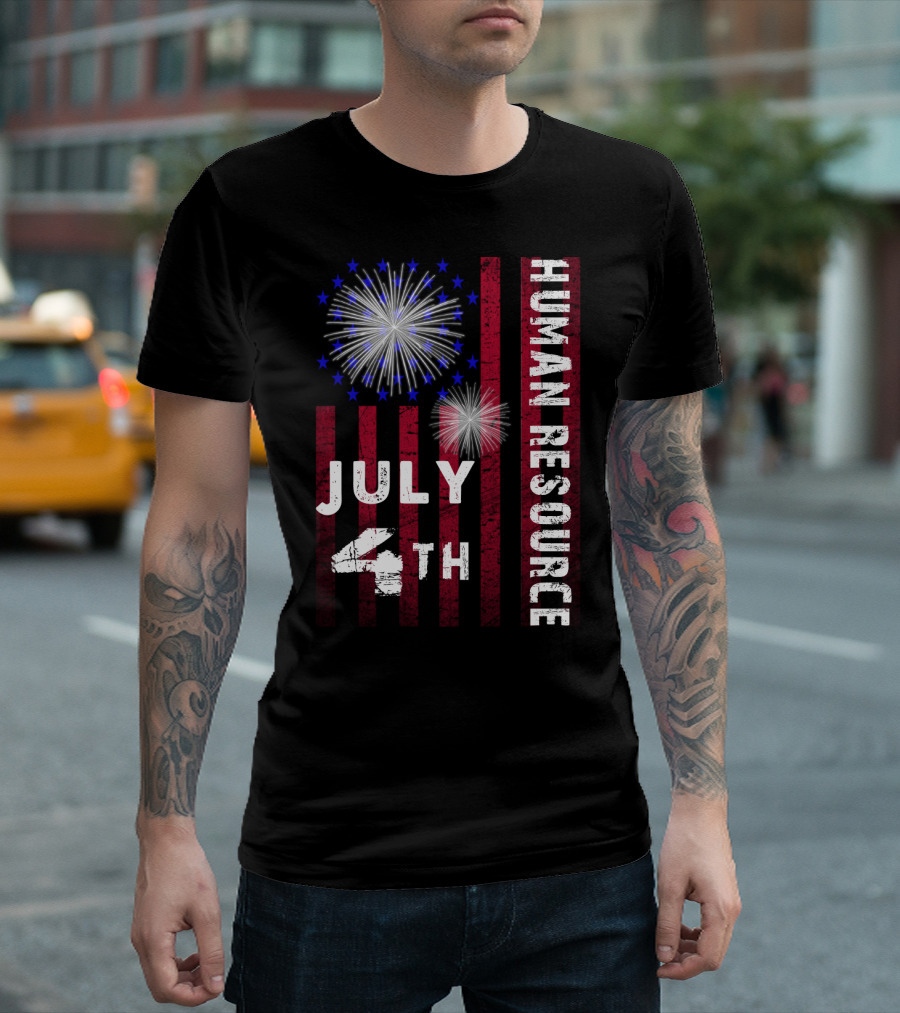 Human Resource July 4th Fireworks American Independence Day T-Shirt
