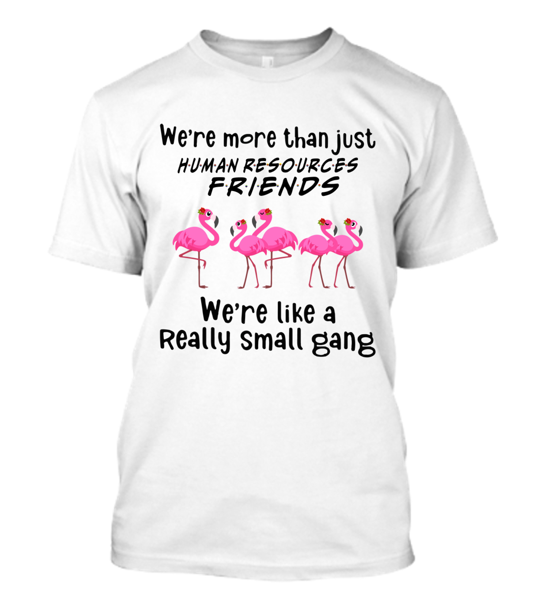 We're More Than Just Human Resources Friends We're Like A Really Small Gang With Flamingos T-Shirt