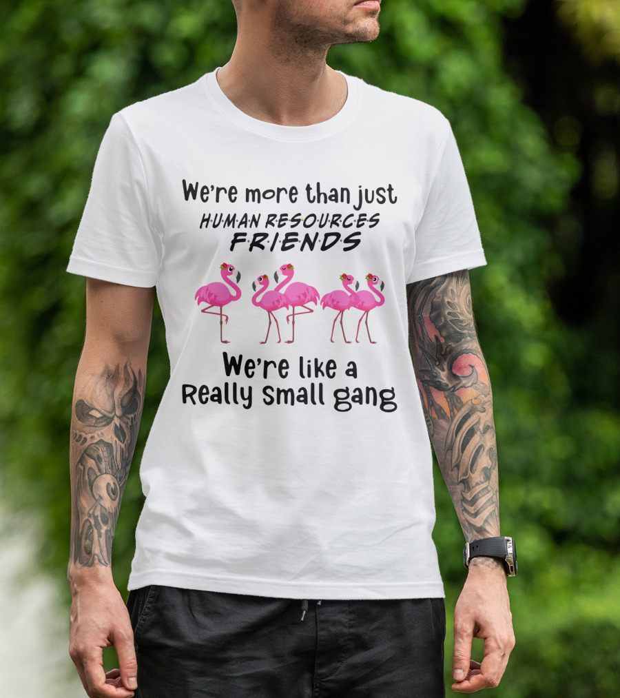 We're More Than Just Human Resources Friends We're Like A Really Small Gang With Flamingos T-Shirt
