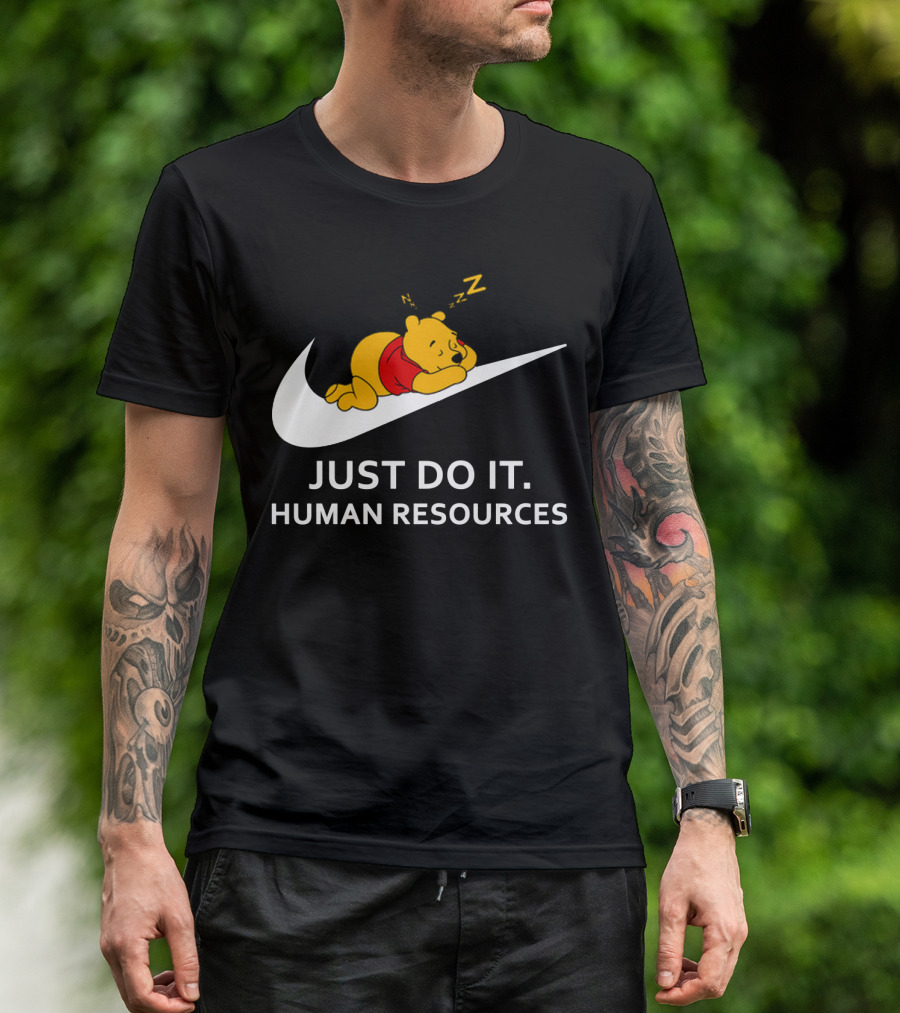 Winnie The Pooh Just Do It Human Resources Swoosh T-Shirt