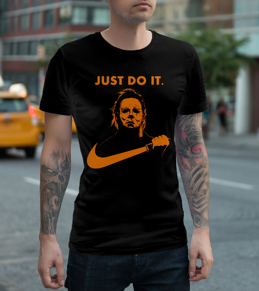 Just Do It Michael Myers Nike Halloween Knife T-Shirt