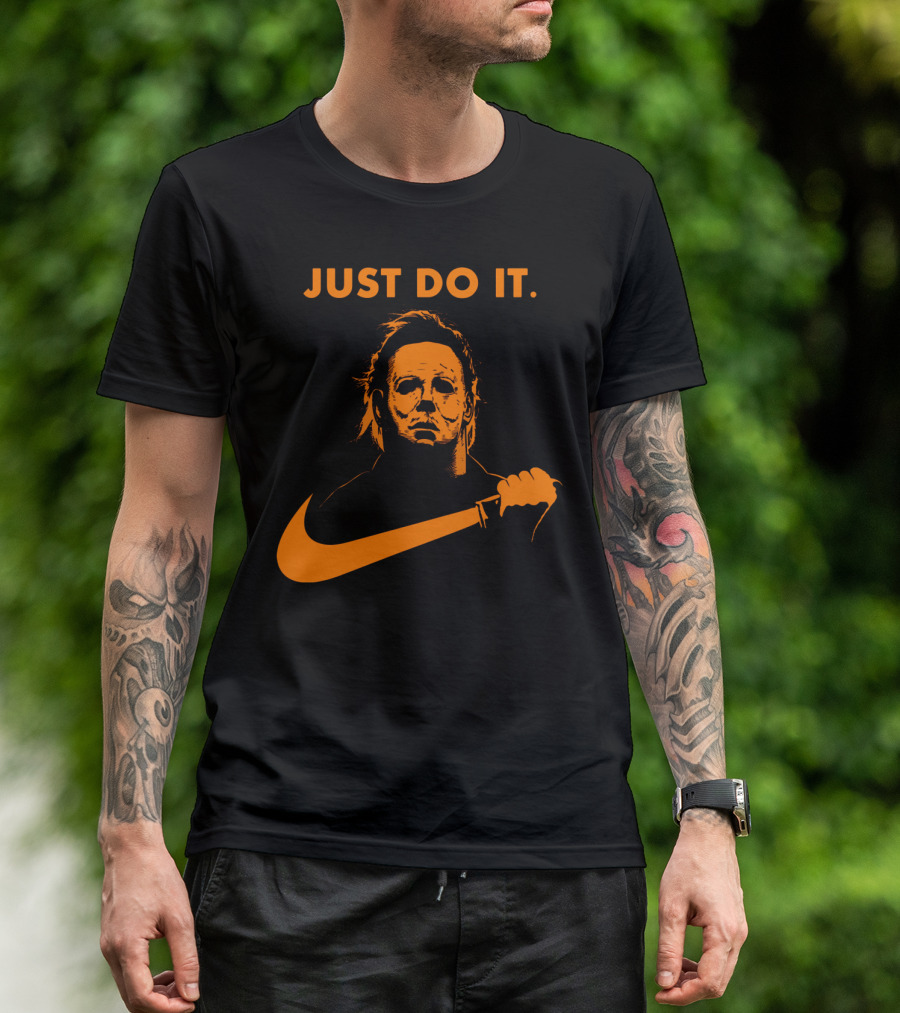 Just Do It Michael Myers Nike Halloween Knife T-Shirt