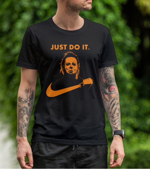 Just Do It Michael Myers Nike Halloween Knife T-Shirt
