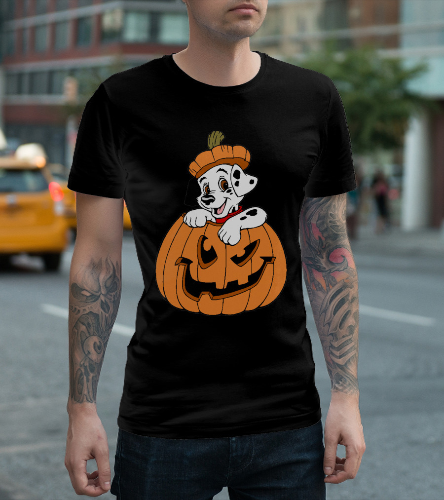 Mickey Mouse Minnie Mouse Halloween Dalmatian Pumpkin The Walt Disney Company T-Shirt