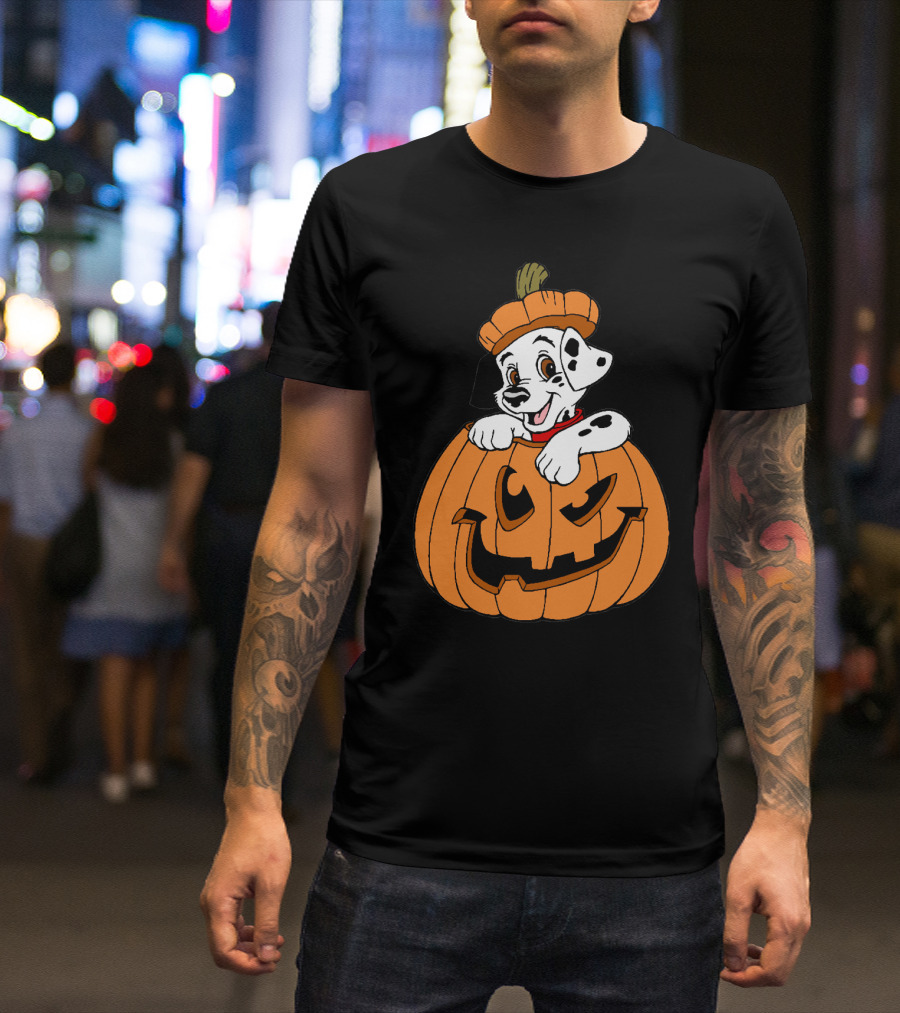 Mickey Mouse Minnie Mouse Halloween Dalmatian Pumpkin The Walt Disney Company T-Shirt