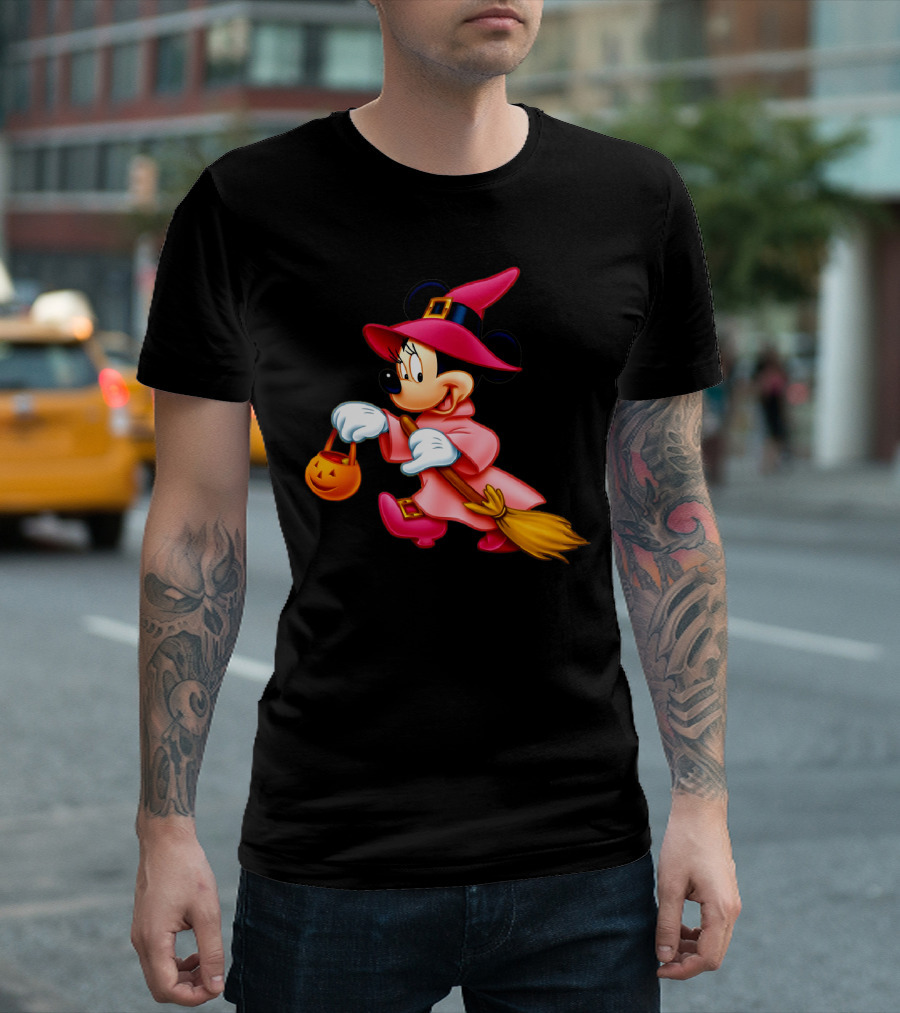 Minnie Mouse Halloween Witch Broomstick Trick or Treat Magic Wands Donald Duck T-Shirt
