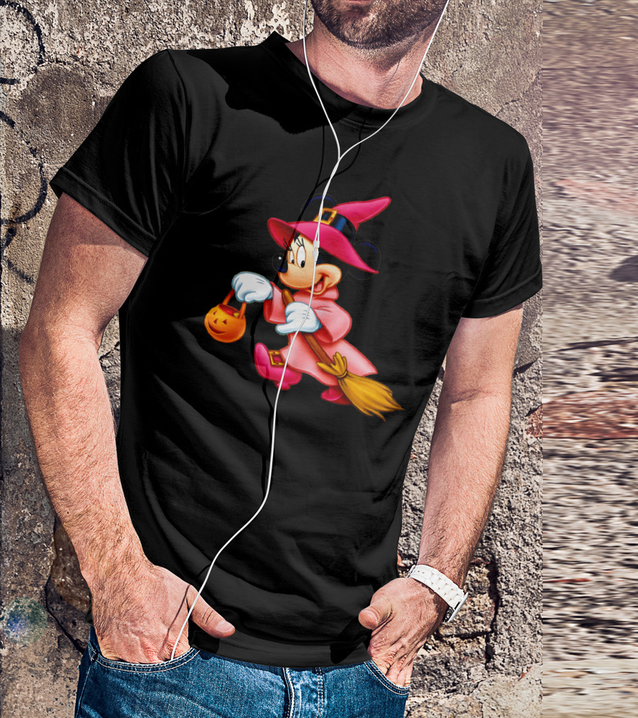 Minnie Mouse Halloween Witch Broomstick Trick Or Treat Magic Wands Donald Duck T-Shirt