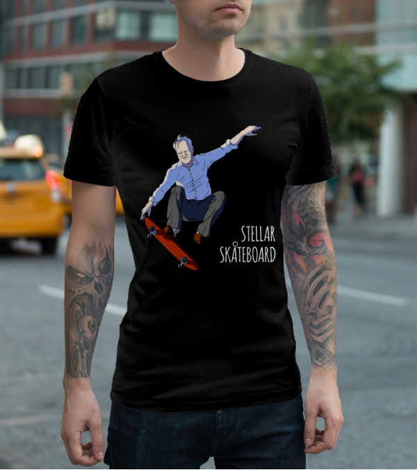 Stellar Skateboard Jump Halloween Trick With Red Skateboard T-Shirt