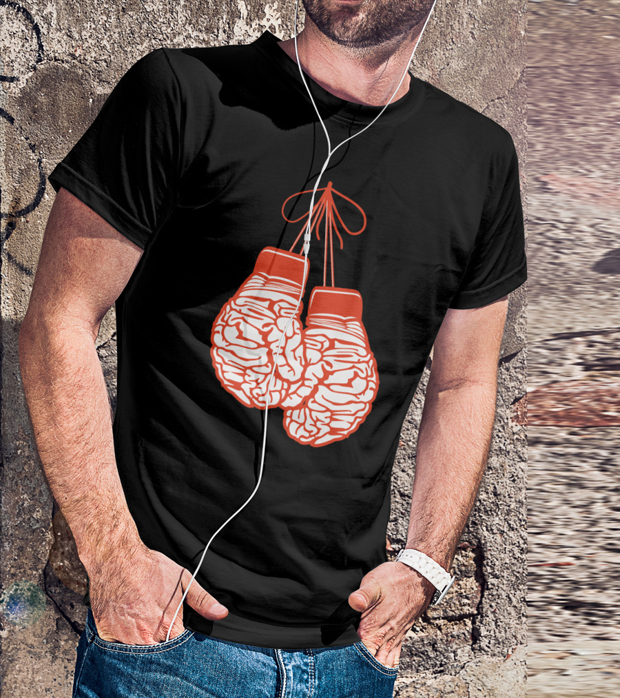 Brain-Shaped Boxing Gloves Boxer Brain Training Gym T-Shirt
