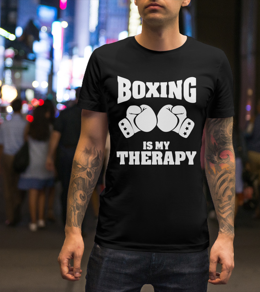 Boxing Gloves Icon Boxing Is My Therapy T-Shirt