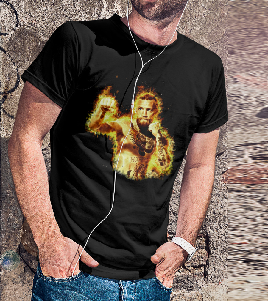 Conor Mcgregor Notorious Ufc 202 Fiery Fighter Mcgregor Tattoo Blaze T-Shirt