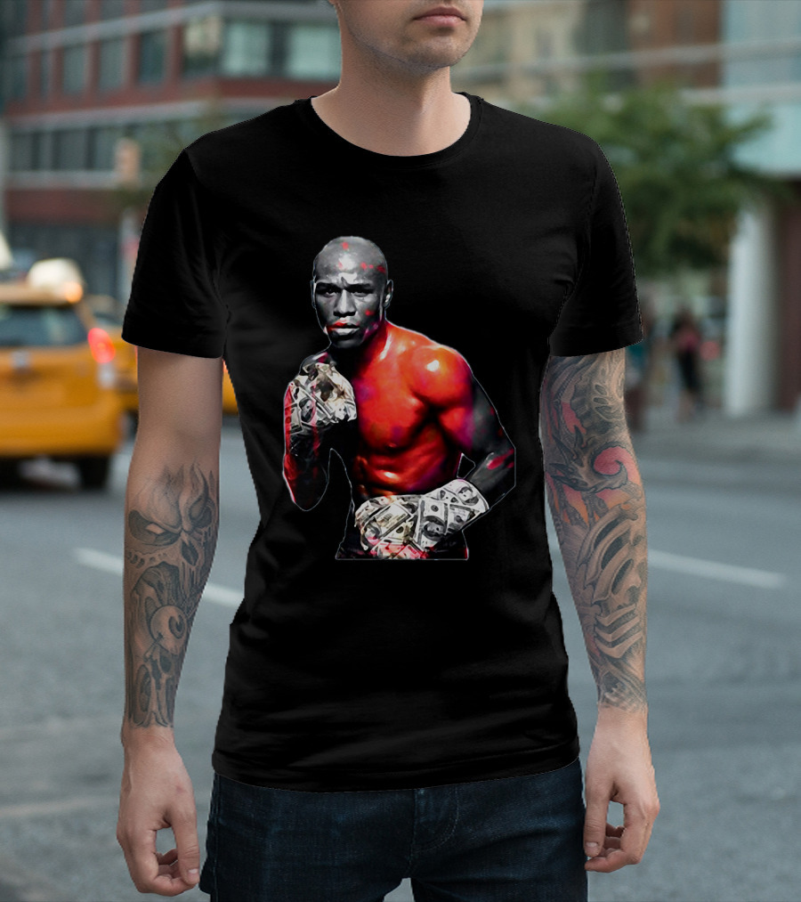 LesGo Men's Floyd Mayweather Jr Money Gloves Bold Boxing T-Shirt