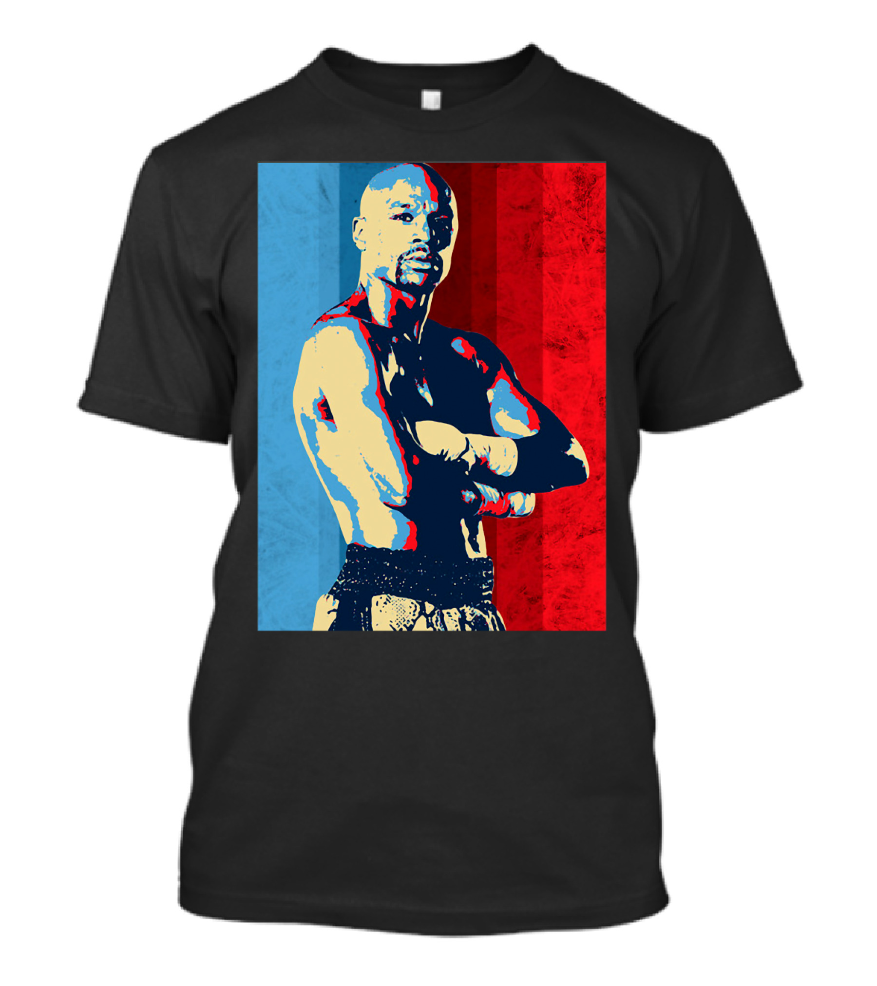 The Money Team Boxing Icon Vintage Red And Blue Stripes T-Shirt