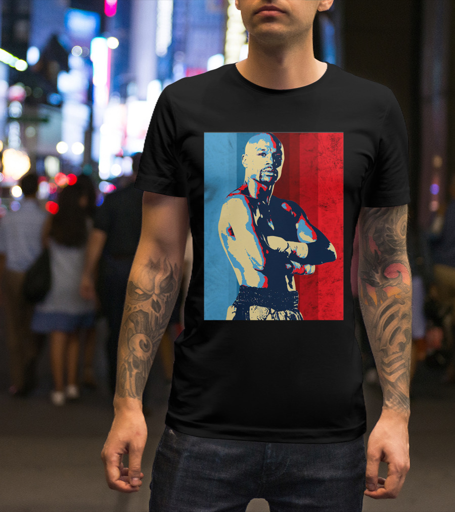 The Money Team Boxing Icon Vintage Red And Blue Stripes T-Shirt