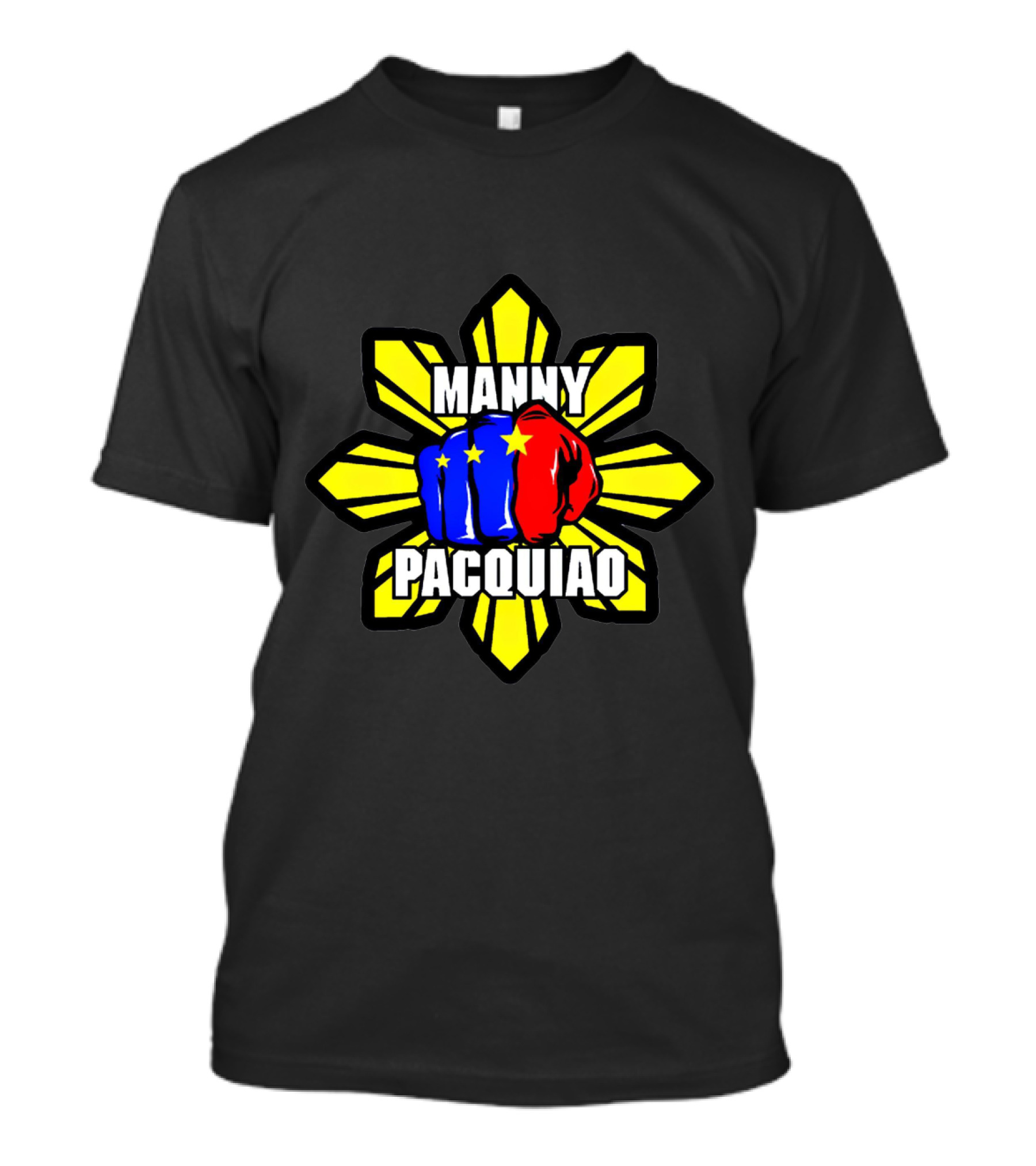Manny Pacquiao Philippines Flag Fist Yellow Sunburst Star T-Shirt