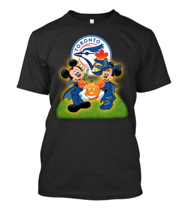 Toronto Blue Jays Halloween Mickey And Minnie Pumpkin T-Shirt