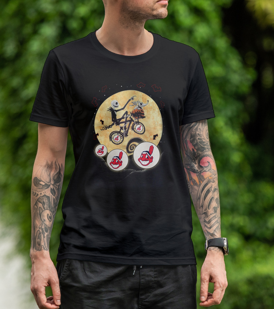 Halloween Cleveland Indians Nightmare Before Christmas E.t. Crossover T-Shirt
