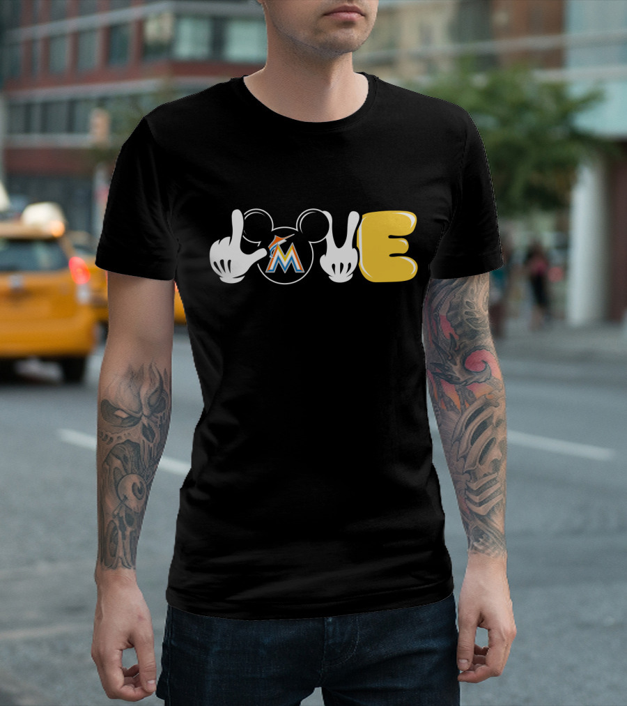 Mickey Mouse Love Miami Marlins T-Shirt