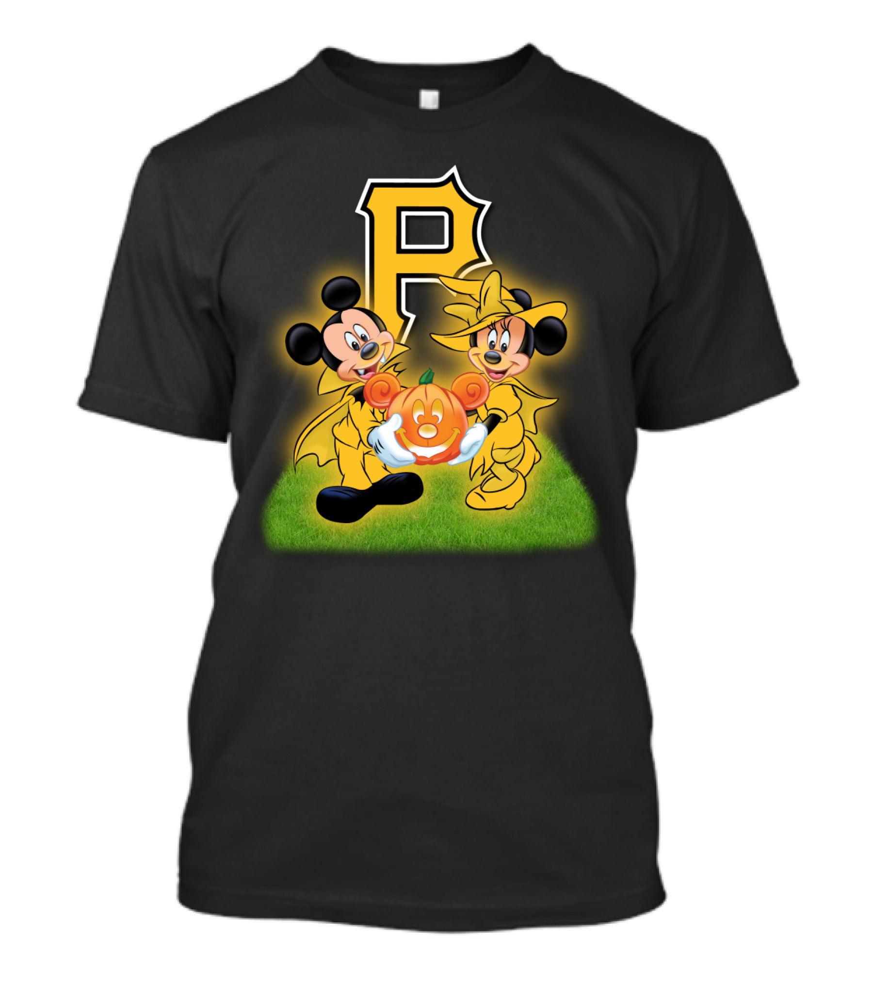 Pittsburgh Pirates Halloween Mickey And Minnie With Pumpkin T-Shirt