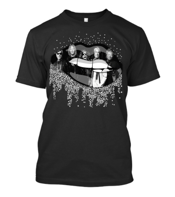 AeroSmith Band With Glitter Lips T-Shirt