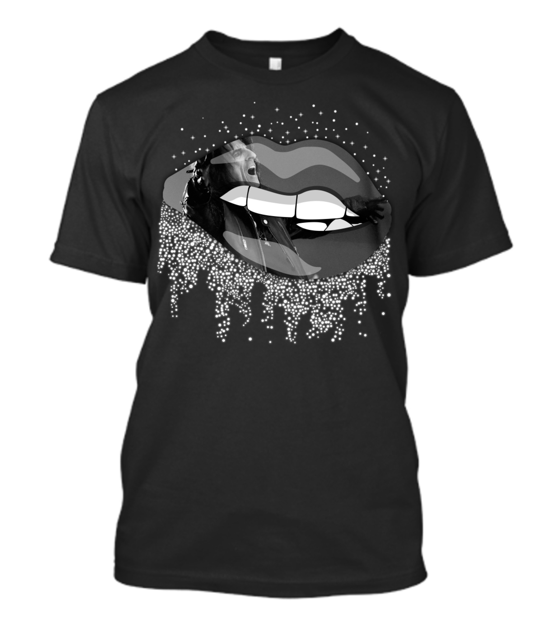 Alice Cooper Mouth B&W Performance T-Shirt