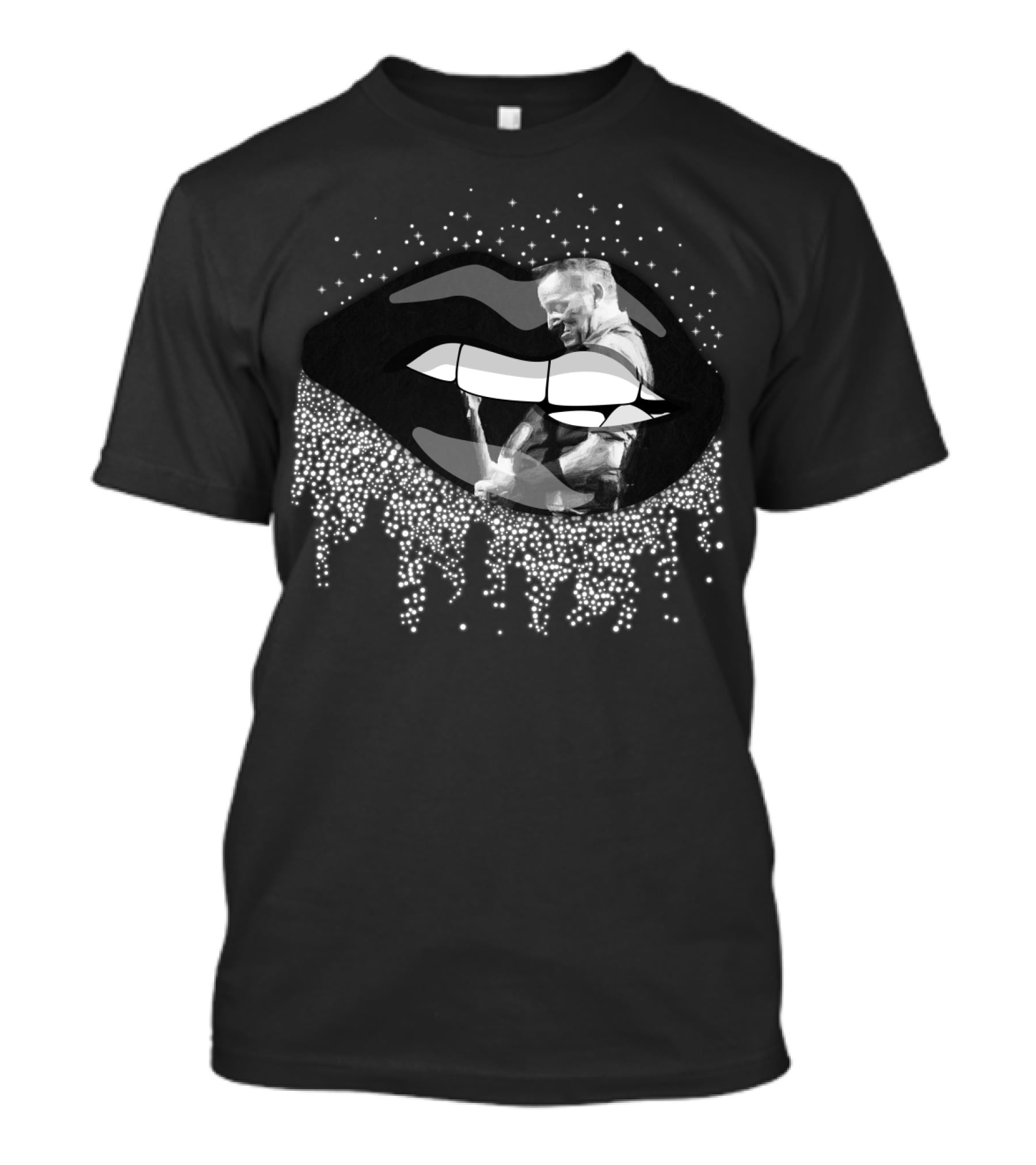 Bruce Springsteen Monochrome Lips And Guitar Silhouette Iconic T-Shirt