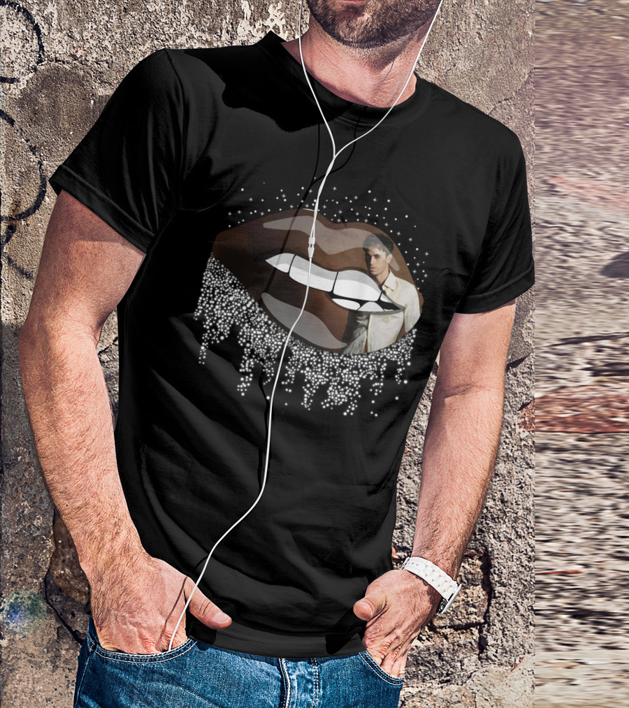 Enrique Iglesias Graphic With Sparkling Lips T-Shirt