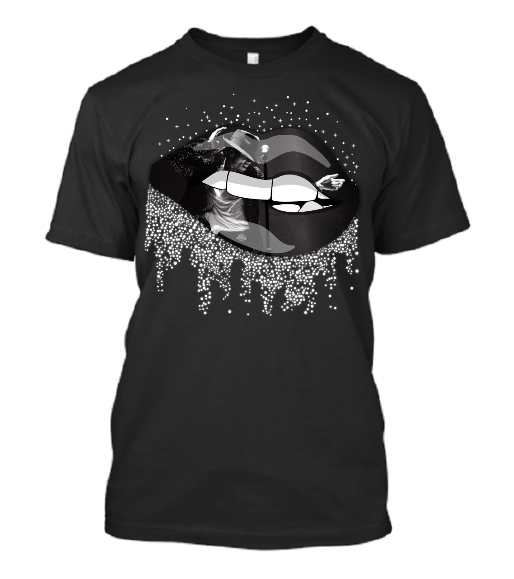 Michael Jackson Rhinestone Lips Dance T-Shirt