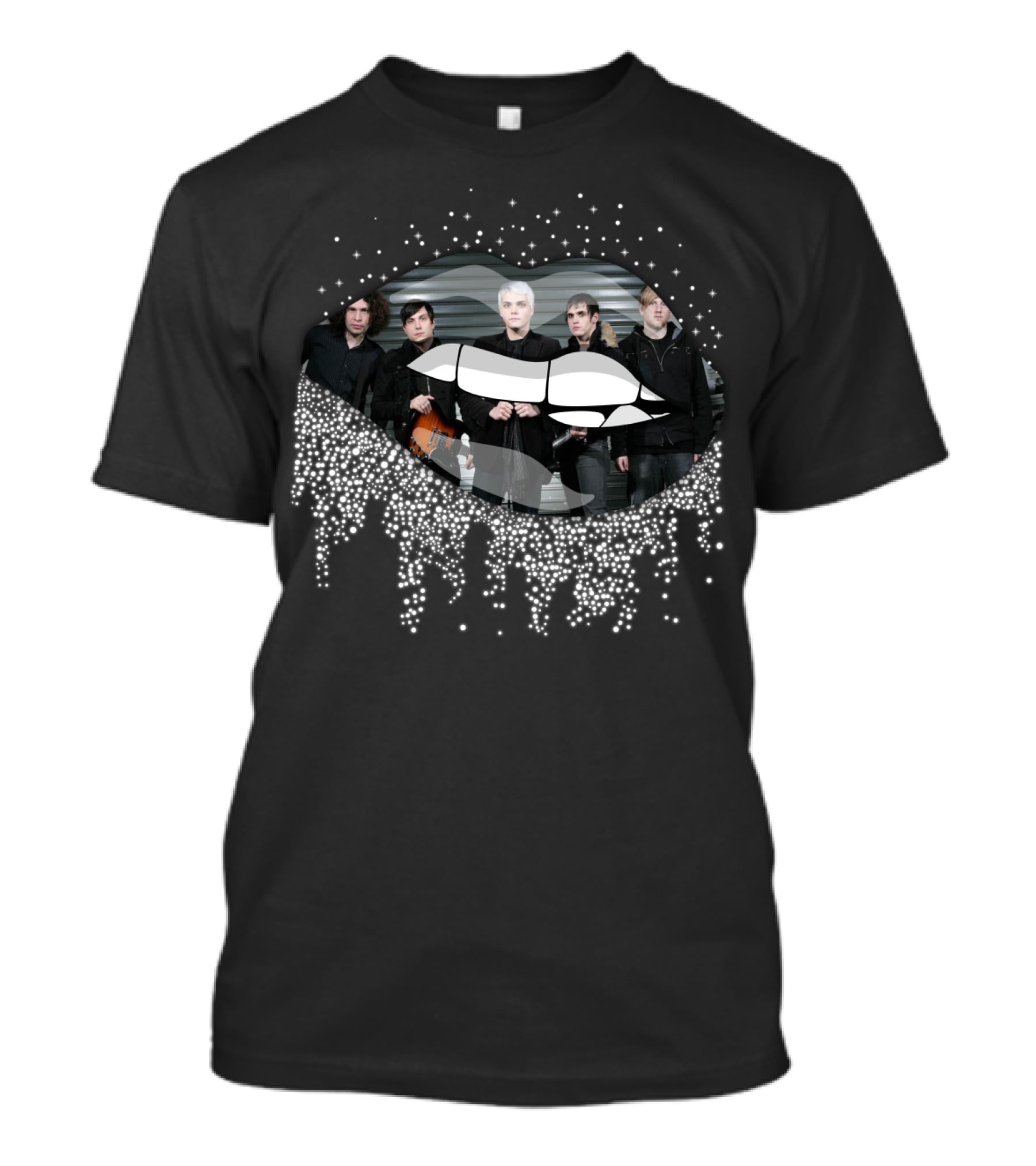 My Chemical Romance Band Members Inside Sparkling Lips T-Shirt