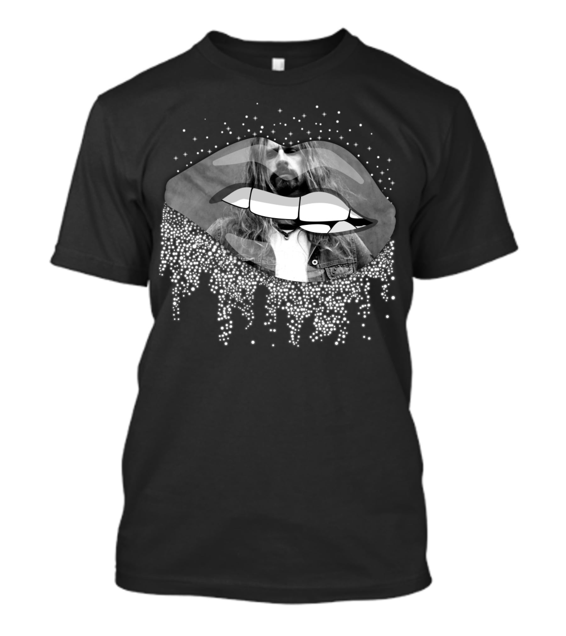 Rob Zombie Monochrome Glittering Lip T-Shirt