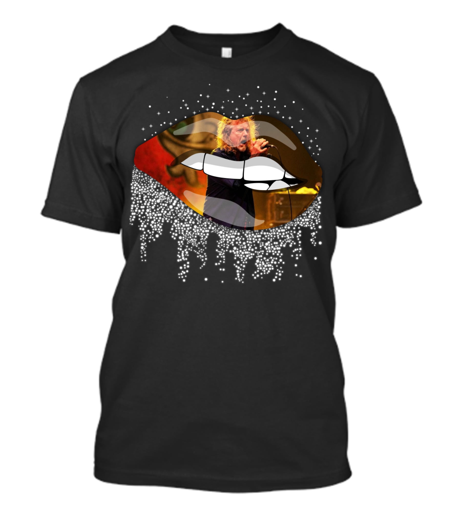 Robert Plant Performing Inside Glossy Lips With Effect T-Shirt