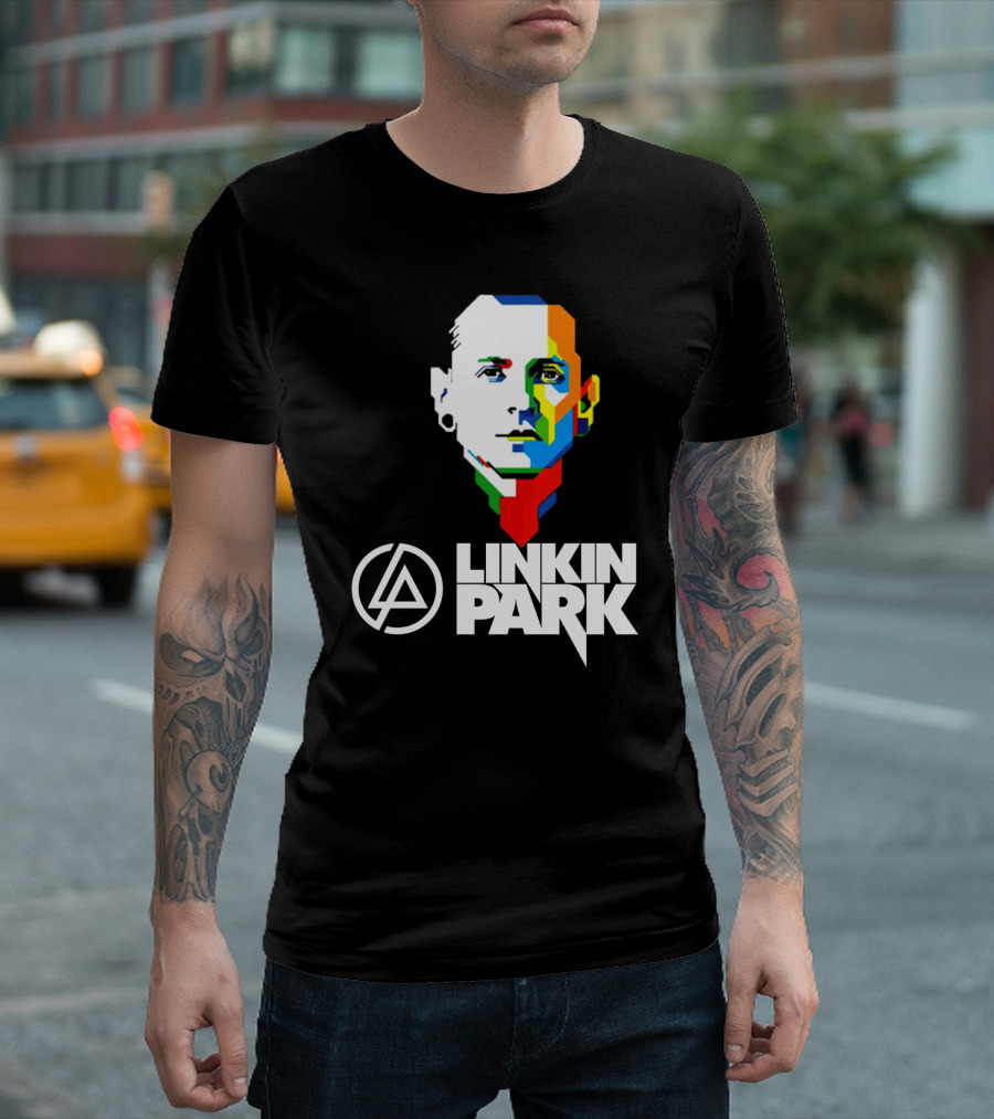 Linkin Park Colorful Face Logo And Iconic T-Shirt
