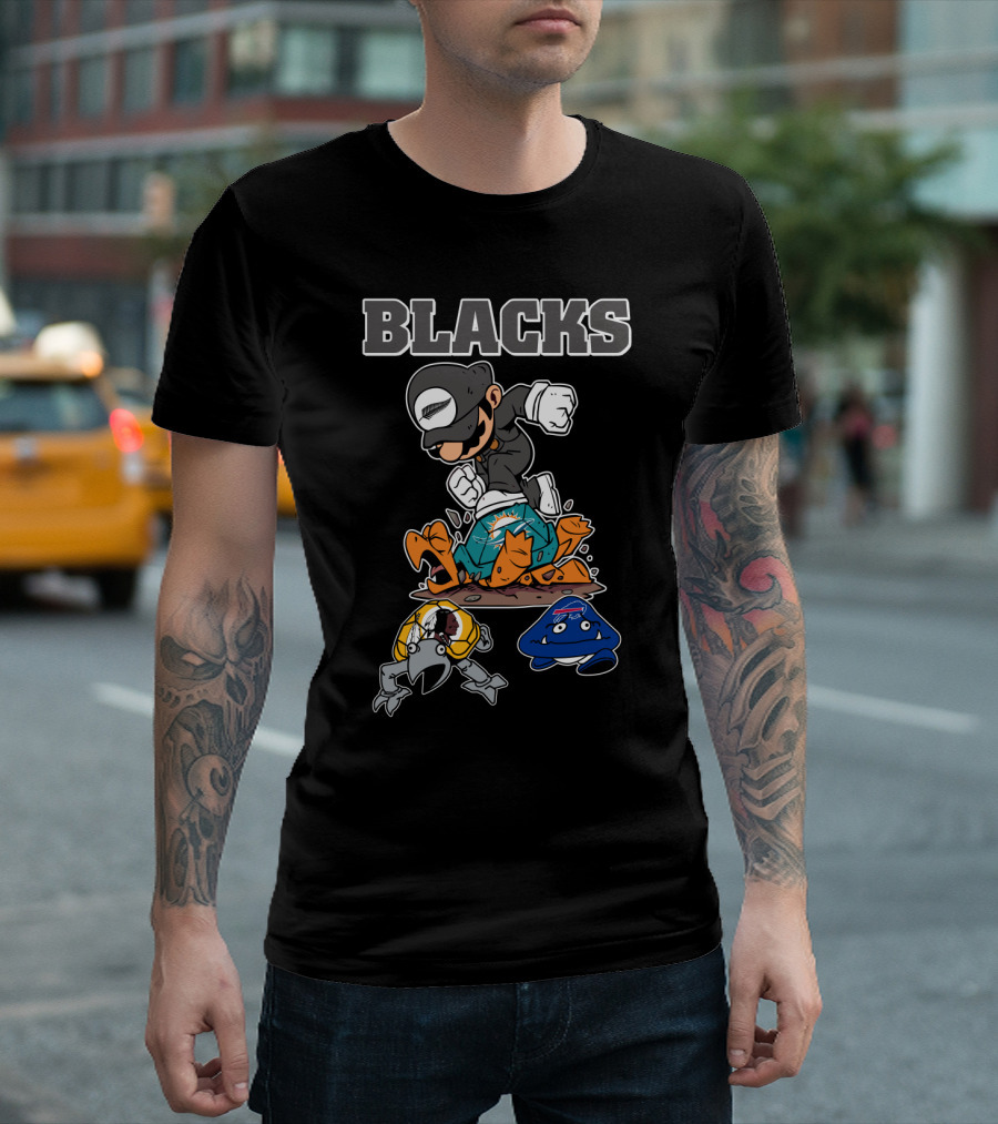 Blacks Rugby Victory With Cartoon Characters T-Shirt