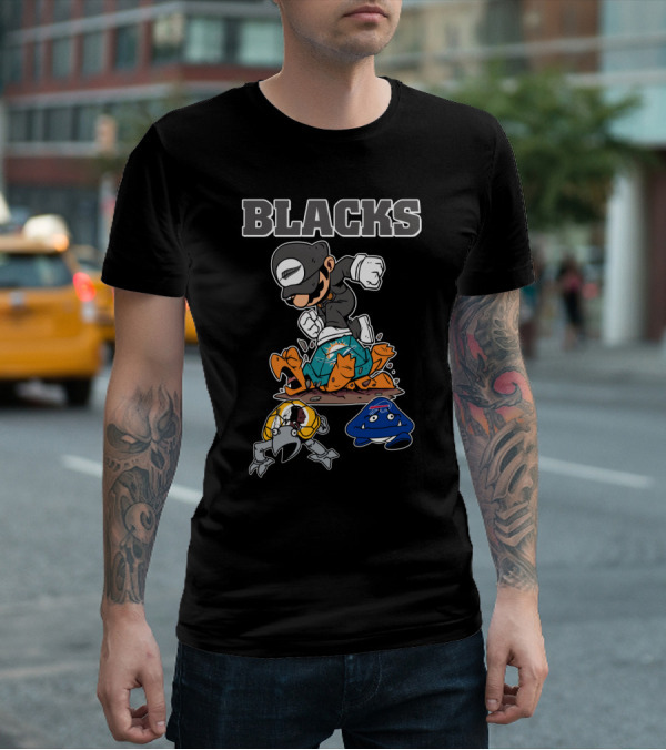 Blacks Rugby Victory With Cartoon Characters T-Shirt