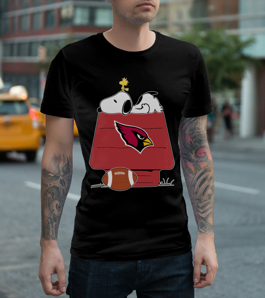 Arizona Cardinals Snoopy Woodstock Football House T-Shirt