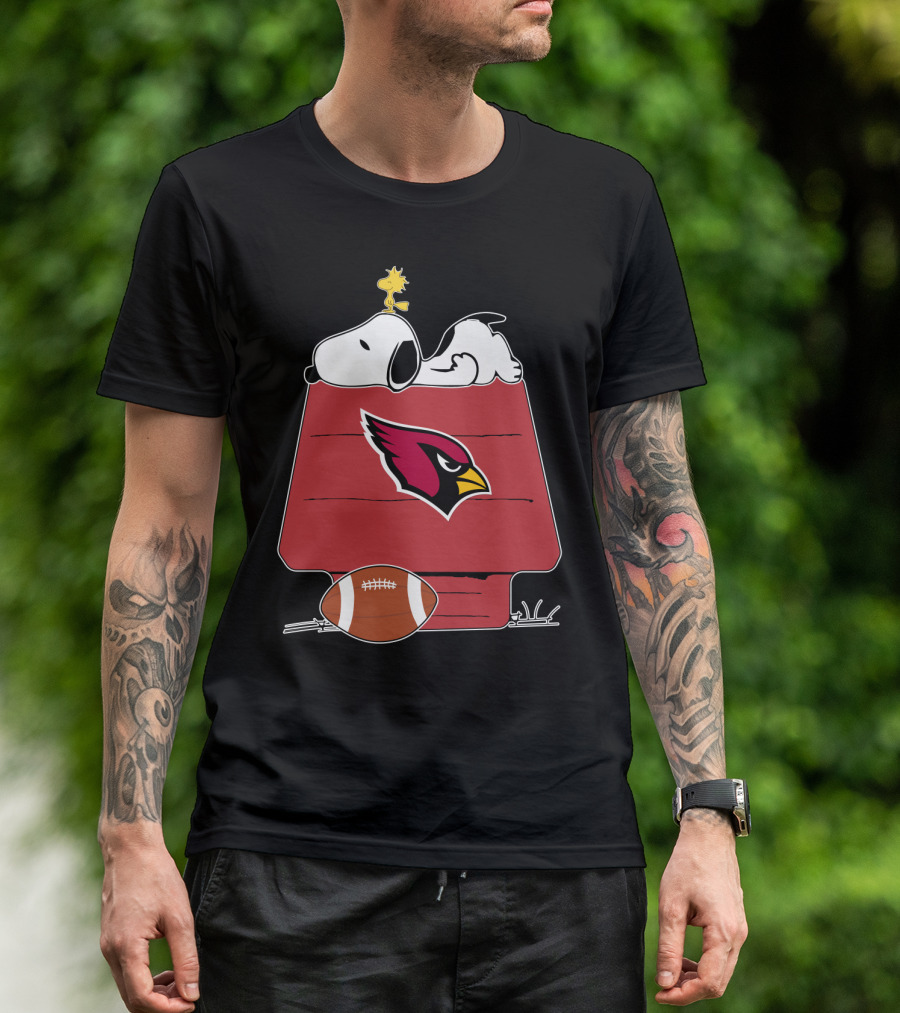 Arizona Cardinals Snoopy Woodstock Football House T-Shirt