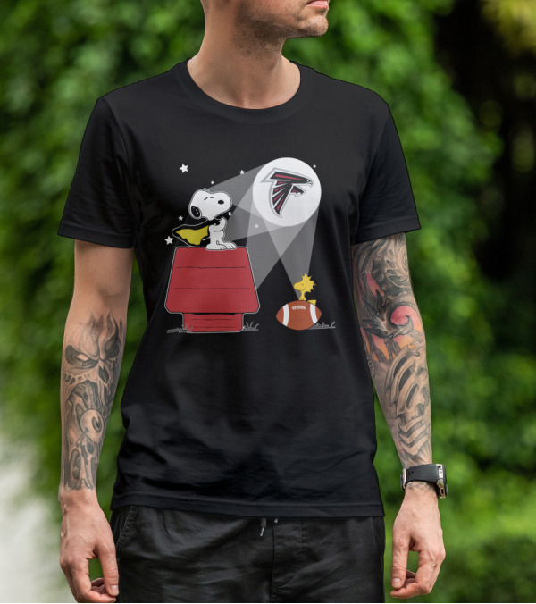 Atlanta Falcons Snoopy Woodstock Football Moonlight T-Shirt