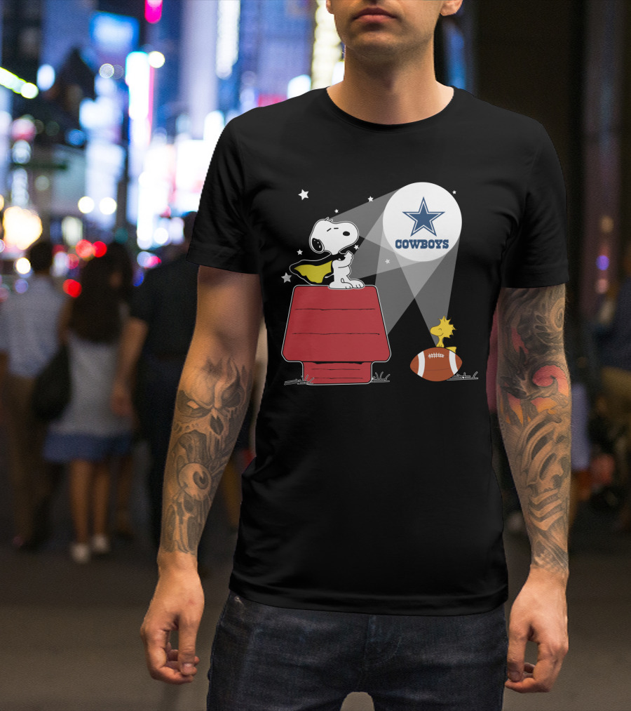 Snoopy And Woodstock Dallas Cowboys Star Symbol T-Shirt